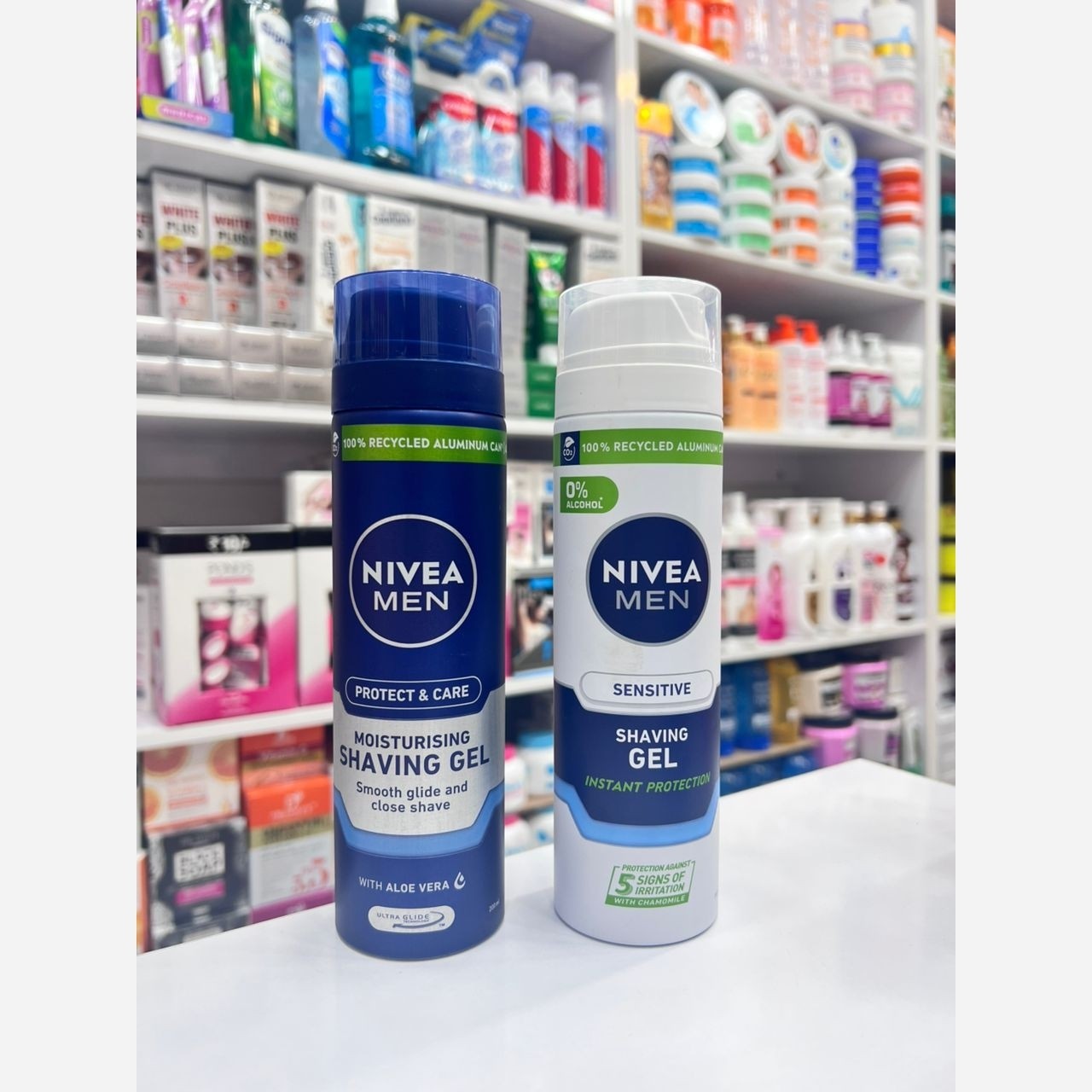 ژل اصلاح مردانه نیوا NIVEA MEN Protect & Care حجم ۲۰۰ میلیلیتر با آلوئهورا روی نمای بطری