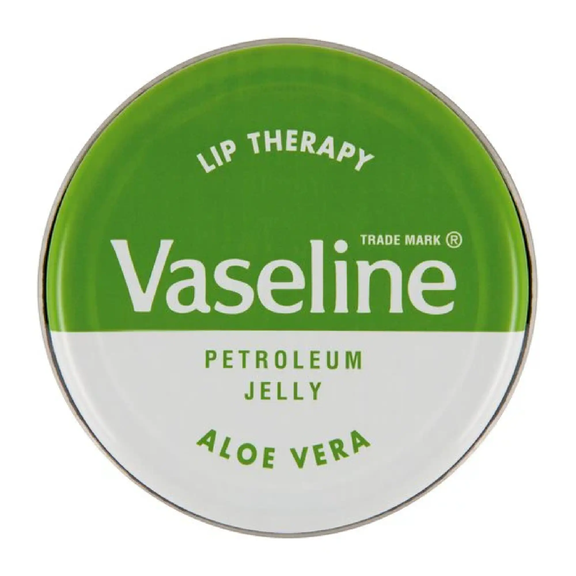 کرم وازلین لیپ تراپی Aloe Vera در ظرف سبز با نوشته Vaseline Lip Therapy