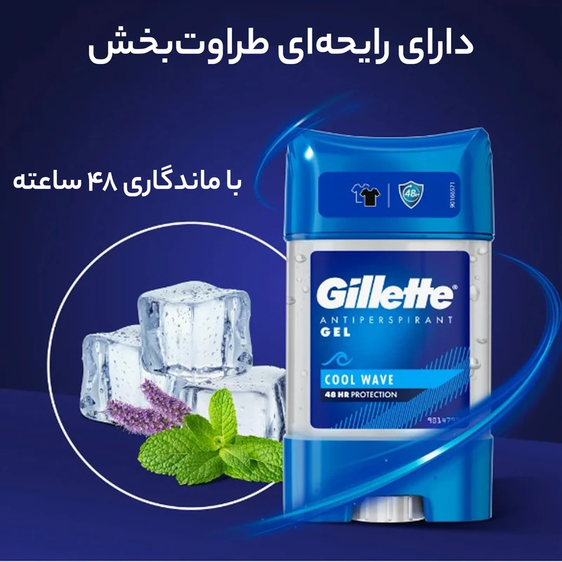استیک ضد تعریق مردانه ژیلت مدل Cool Wave حجم 70 میلی لیتر - Image 4