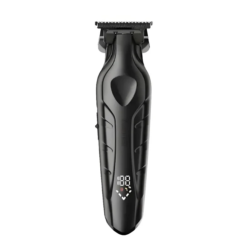 ماشین اصلاح موی سر و صورت کیمی مدل KM-2269 با تیغه کربن استیل، موتور 7000 دور در دقیقه، باتری 2000 میلیآمپر ساعت، نمایشگر شارژ و طراحی ارگونومیک - Image 2