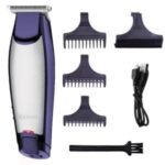 ماشین اصلاح شارژی Kemei مدل KM-5021B با تیغه استیل و شانه‌های راهنما 1/2/3mm